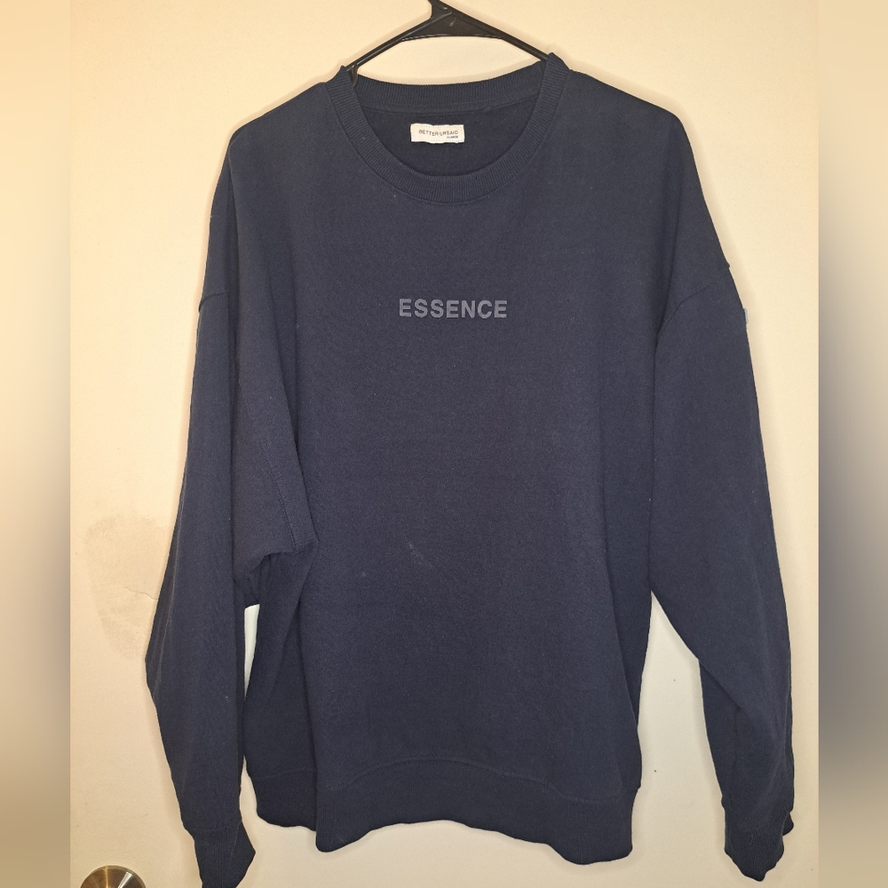 Dark Navy Blue Essence Crewneck Sweatshirt (Size: XL)